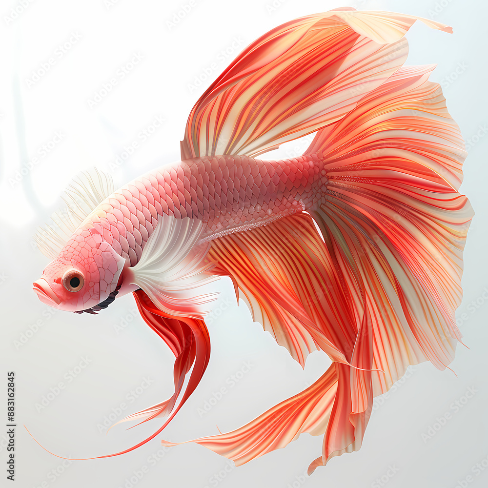 Fototapeta premium 3D fighting fish in white background vector image