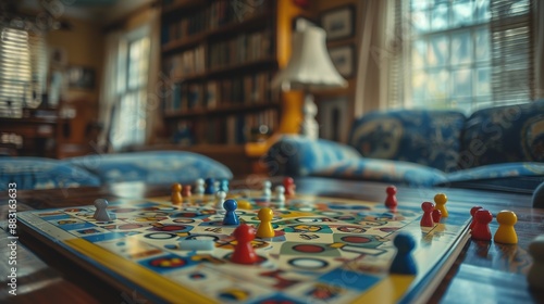 Wallpaper Mural Nostalgic Winter Afternoon: Cinematic Documentary Close-Up of Retro Board Games in Playful Living Room Setting with Soft Light Torontodigital.ca