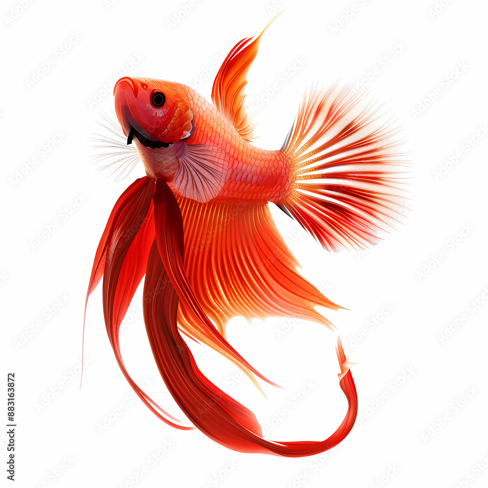 Fototapeta premium 3D fighting fish in white background vector image