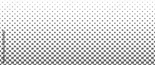Blended  black arrow on white for pattern and background, Halftone effect.