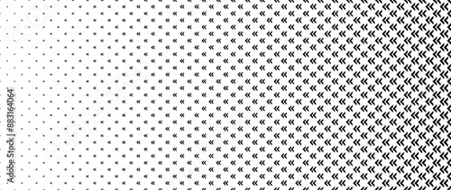 Blended  black arrow on white for pattern and background, Halftone effect.