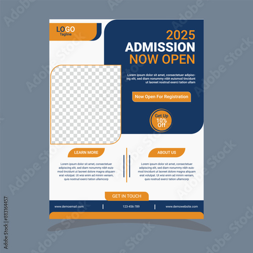 Creative A4 size admission flyer design template