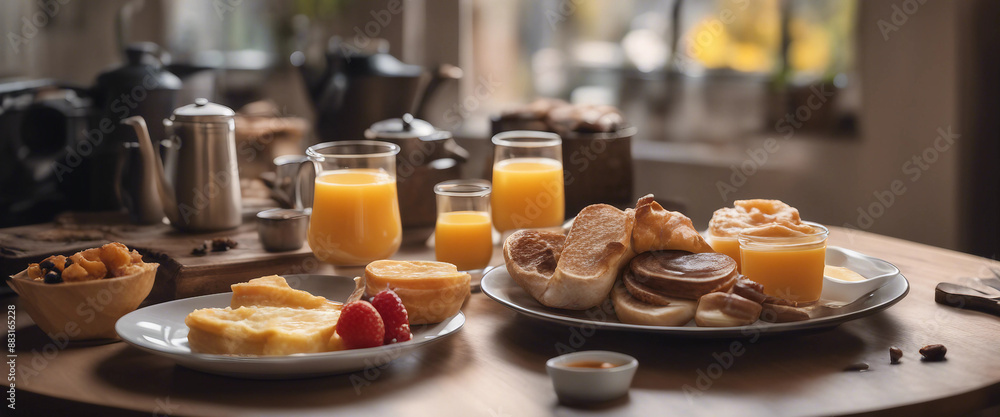 Homemade breakfast element set on transparent background Homemade breakfast element set on transparent background