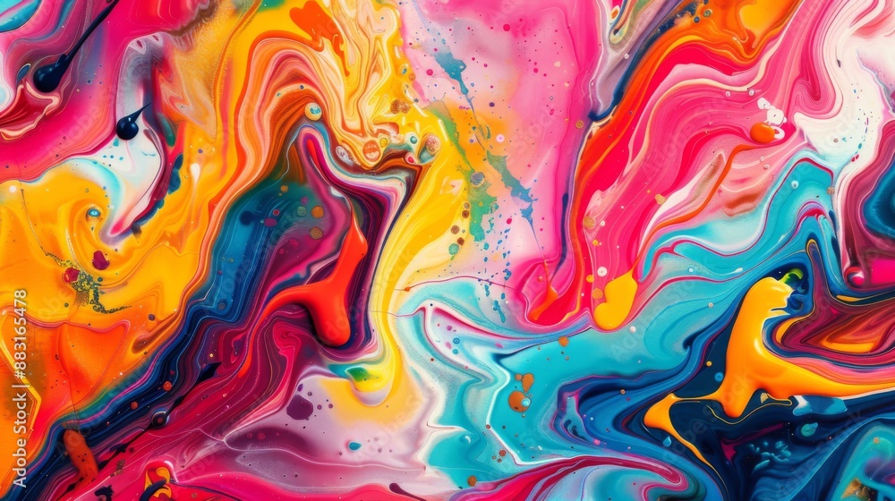 An abstract background with swirling colorful paint patterns, creating a vibrant artistic look. An abstract background with swirling colorful paint patterns, creating a vibrant artistic look.