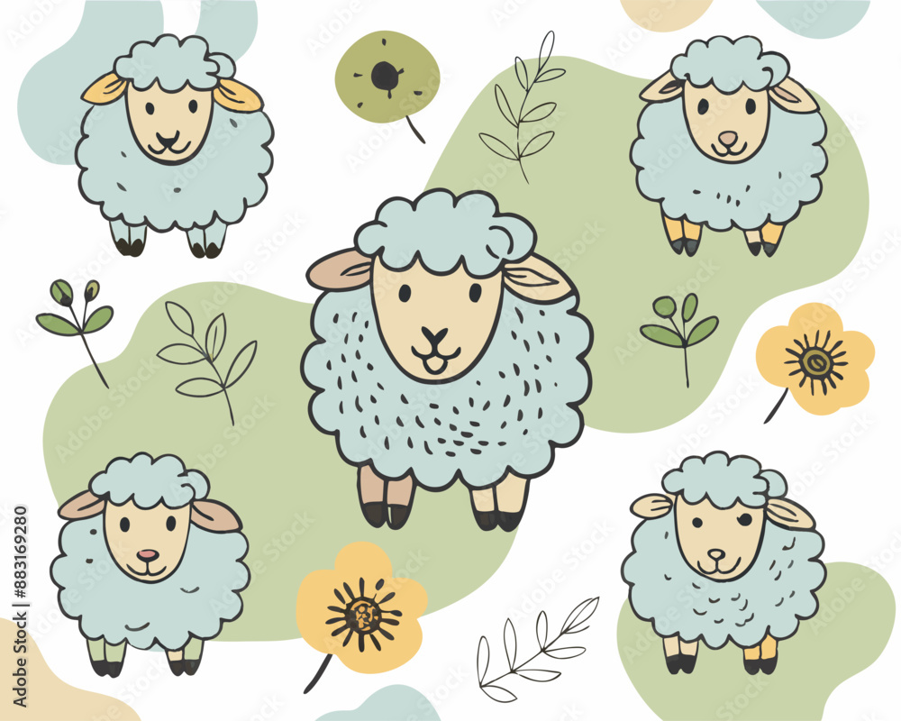 Fototapeta premium cute sheep v3