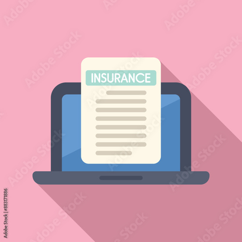 Laptop displaying insurance policy document, suggesting online insurance purchase or management