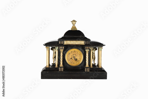 antique clock isolated on transparent background