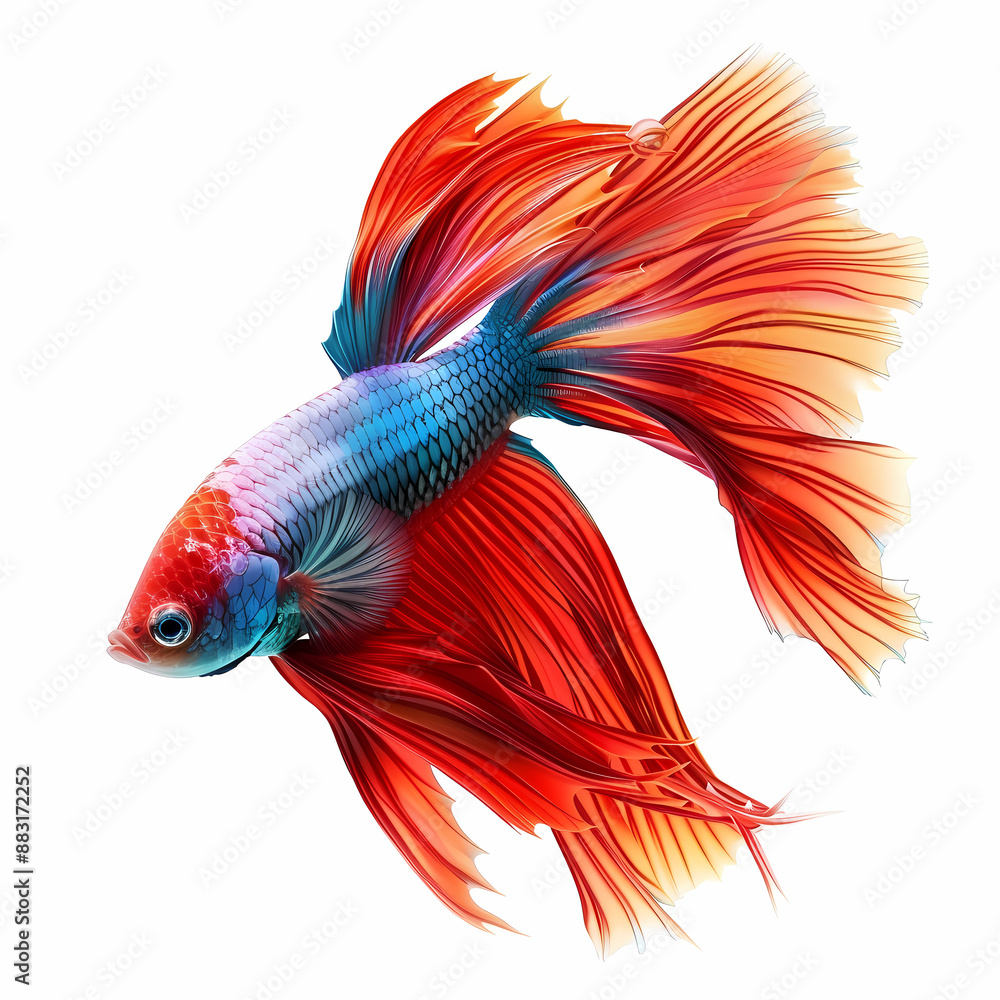 Fototapeta premium 3D fighting fish in white background vector image