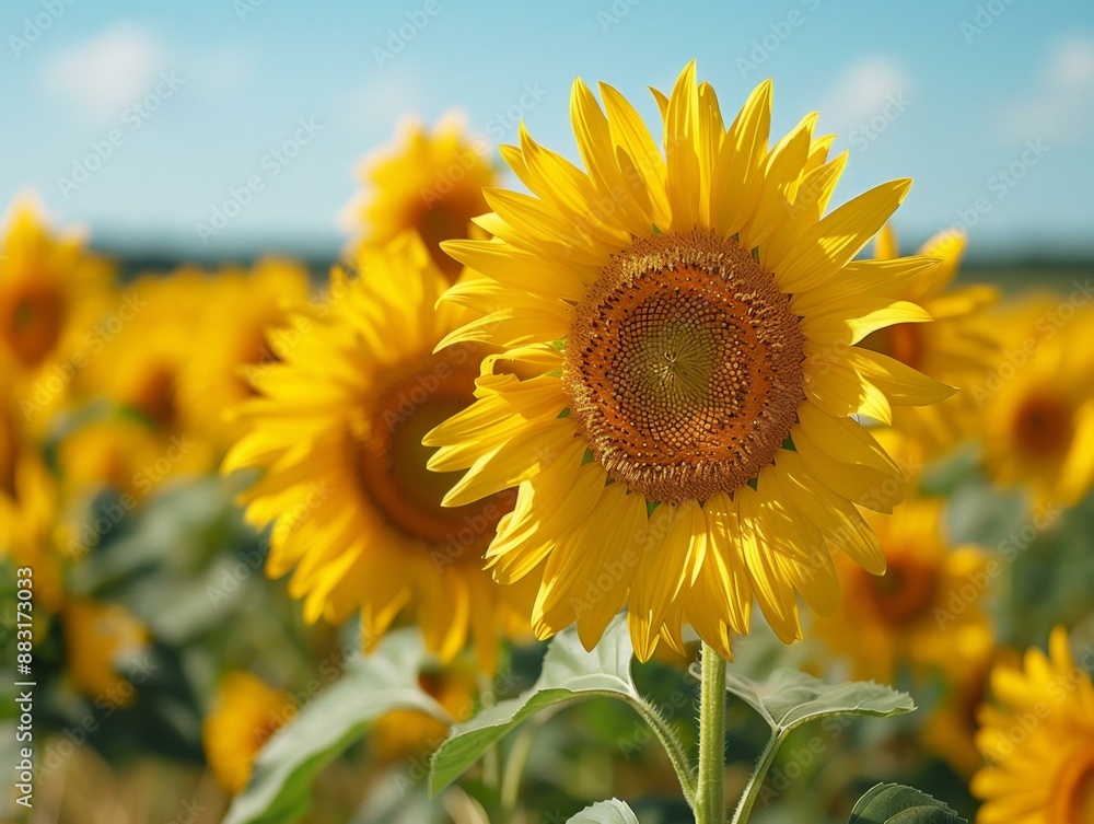 Fototapeta premium Yellow Sunflowers in Field