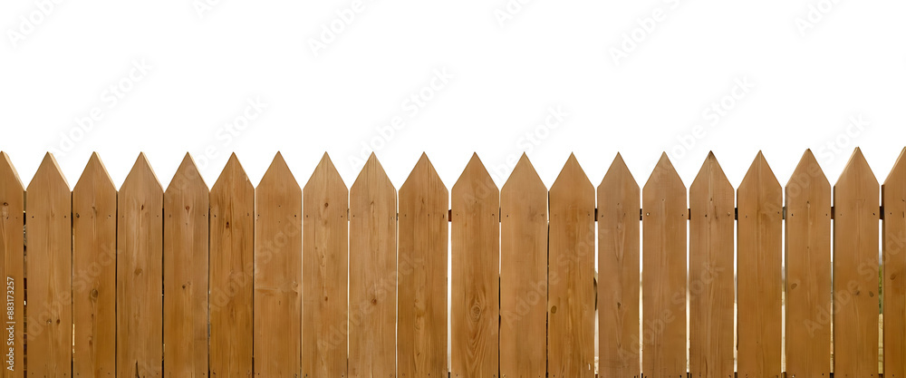 Wooden picket fence on a white background. Ideal for illustrating security, privacy, property, or suburban life. Wooden picket fence on a white background. Ideal for illustrating security, privacy, property, or suburban life.