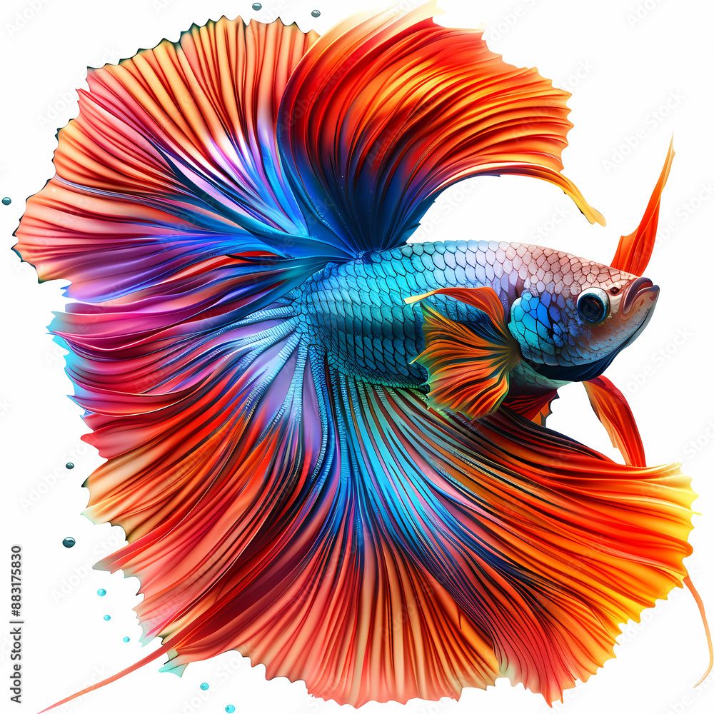 Obraz premium 3D fighting fish in white background vector image