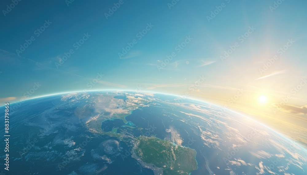 Stunning View of Earth from Space Highlighting the Planet's Atmosphere and Natural Beauty in a Cosmic Landscape Stunning View of Earth from Space Highlighting the Planet's Atmosphere and Natural Beauty in a Cosmic Landscape