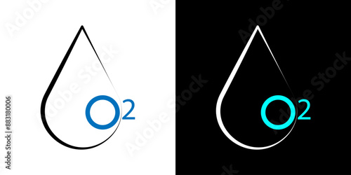 Oxygen O2 icon illustration design.