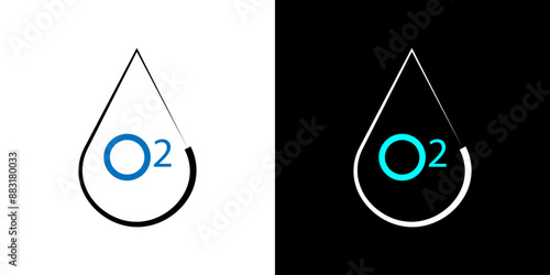 Oxygen O2 icon illustration design.
