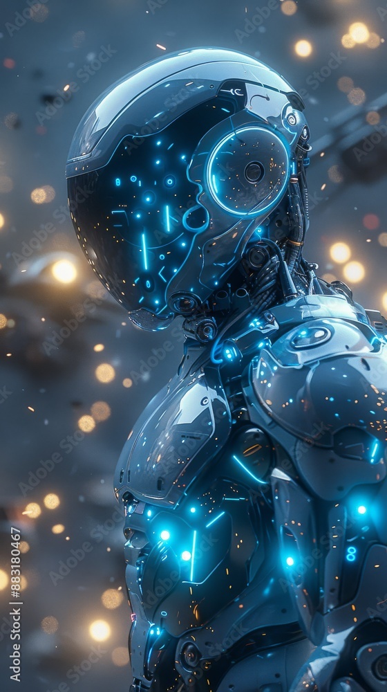 A hyper-realistic and ultra-realistic full-body image of a powerful and muscular futuristic mechanical warrior on a chaotic futuristic battlefield A hyper-realistic and ultra-realistic full-body image of a powerful and muscular futuristic mechanical warrior on a chaotic futuristic battlefield
