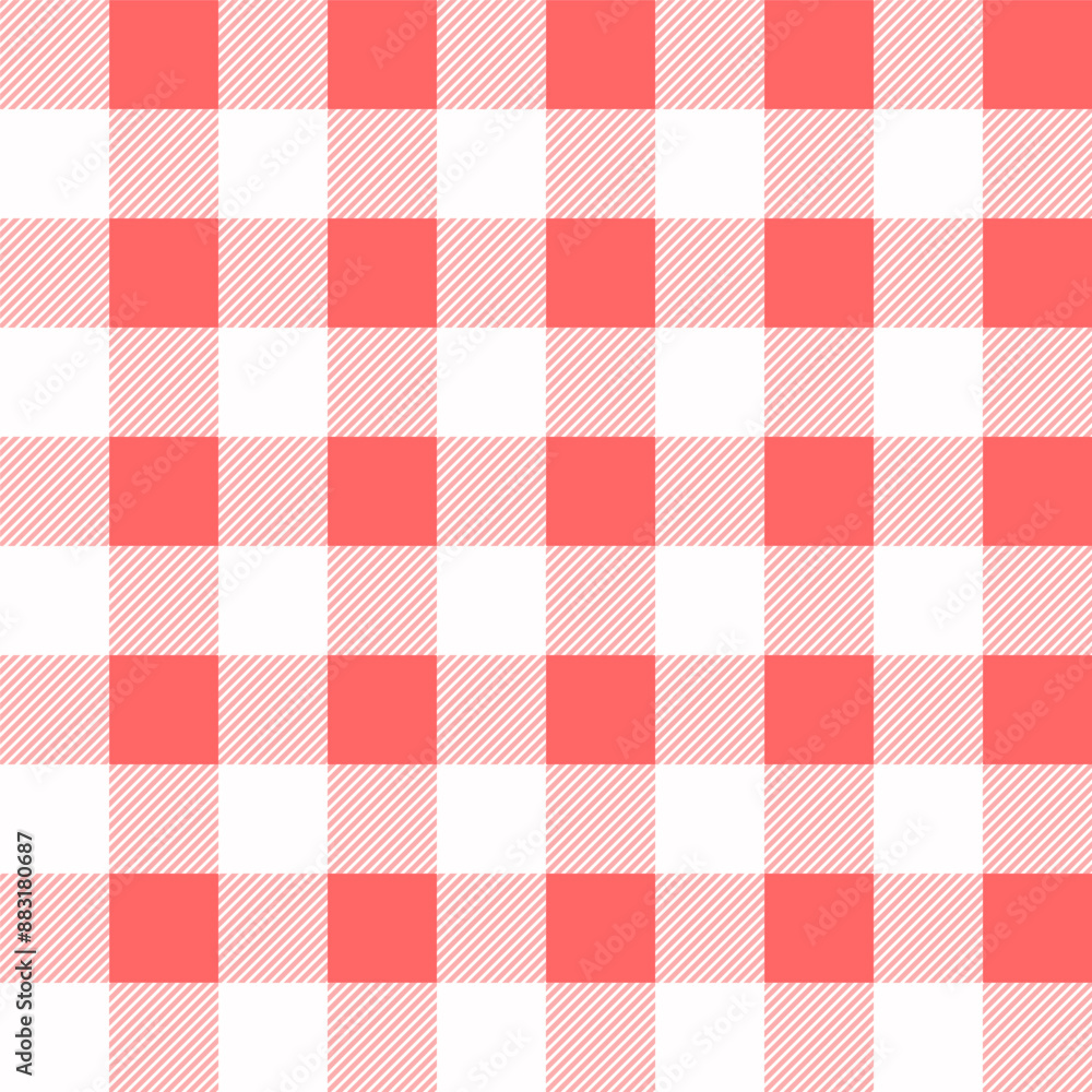 Gingham seamless pattern.Checkered tartan plaid repeat pattern with twill weave in red.Geometric vector illustration background wallpaper. Gingham seamless pattern.Checkered tartan plaid repeat pattern with twill weave in red.Geometric vector illustration background wallpaper.