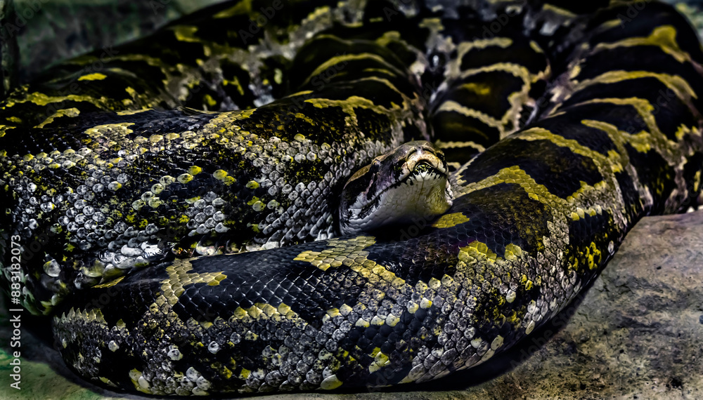 Indian rock python. Latin name - Python molurus Indian rock python. Latin name - Python molurus