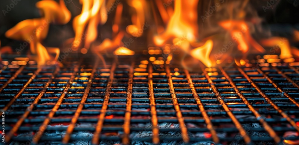 Metal grilling grid for barbeque. Metal grilling grid for barbeque.