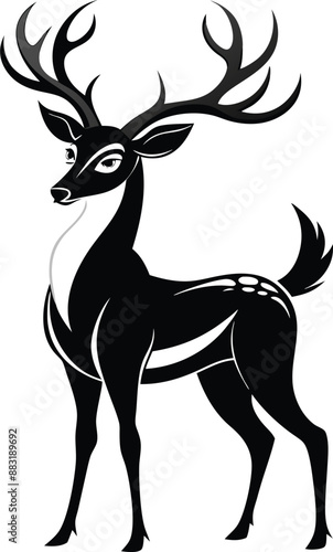 Deer illustration, Deer art vector, Deer Drawing