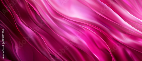 A flowing, abstract image of vibrant pink waves of fabric, creating a luxurious and dynamic visual effect.