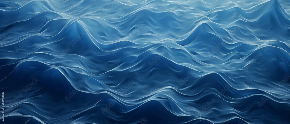 Elegant, undulating blue waves in a tranquil, abstract oceanic motif, suggesting calmness and fluidity. Elegant, undulating blue waves in a tranquil, abstract oceanic motif, suggesting calmness and fluidity.