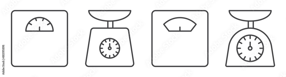 Scales icon vector illustration. Weight scale sign and symbol Scales icon vector illustration. Weight scale sign and symbol