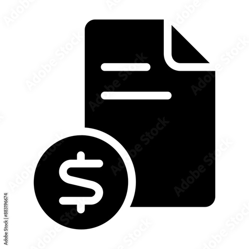 glyph icon, artboard size 64px, for Tax Audit. Business tax preparation auditor and business accounting vector illustration, accounting paper audit and audit form concept