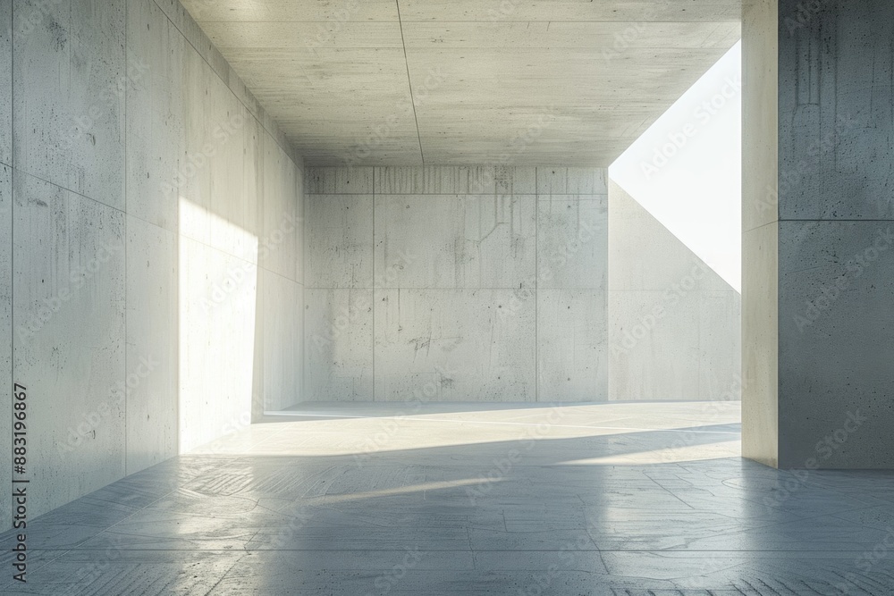 Empty concrete floor and walls with a background interior of a modern minimalist architecture. Empty concrete floor and walls with a background interior of a modern minimalist architecture.