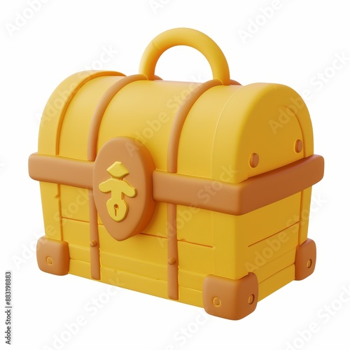 Treasure Chest Icon on White Background, Perfect for Game or App Design Generative AI