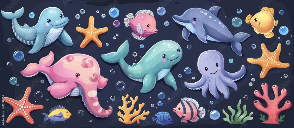 Cute Cartoon Sea Animals Cute Cartoon Sea Animals