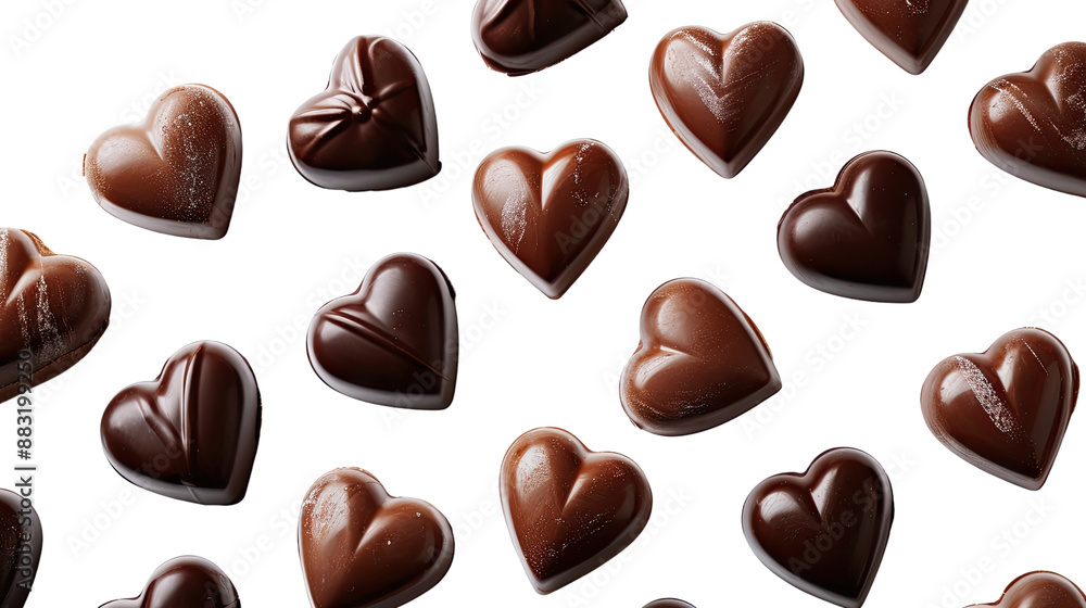 Chocolate hearts on transparent background Chocolate hearts on transparent background