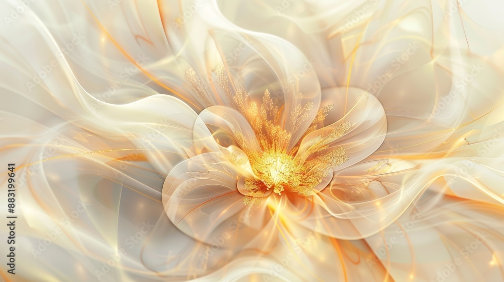 Delicate Gold Flower Composition for Luxury Branding Generative AI Delicate Gold Flower Composition for Luxury Branding Generative AI