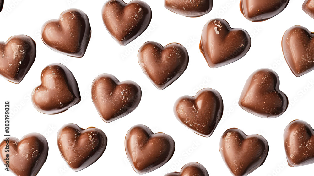 Chocolate hearts on transparent background Chocolate hearts on transparent background