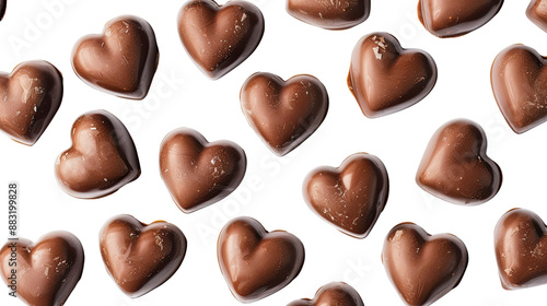 Chocolate hearts on transparent background