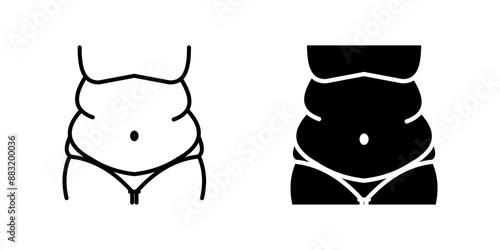 woman Obesity  set User Icon Symbol isolated white background. vector illustration. color editable.