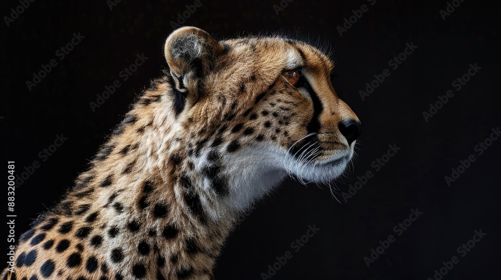 Obraz premium Cheetah Side Profile with Studio Lighting