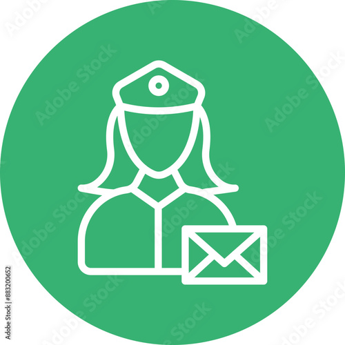 Post Women Vector Line White Circles Multicolors