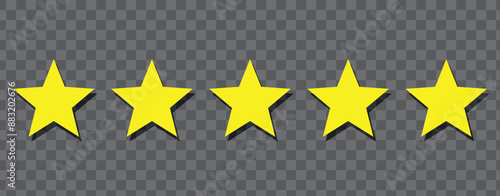Five stars customer product rating review flat icon for apps and websites.eps10 vector