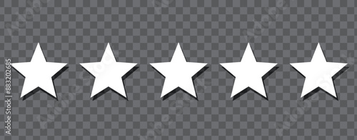 Five stars customer product rating review flat icon for apps and websites.eps10 vector