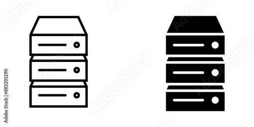Database 2 Icon Symbol isolated white background. vector illustration. color editable.mpan