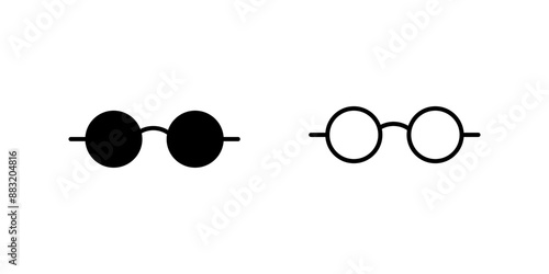 Eyeglasses set Icon Symbol isolated white background. vector illustration. color editable.