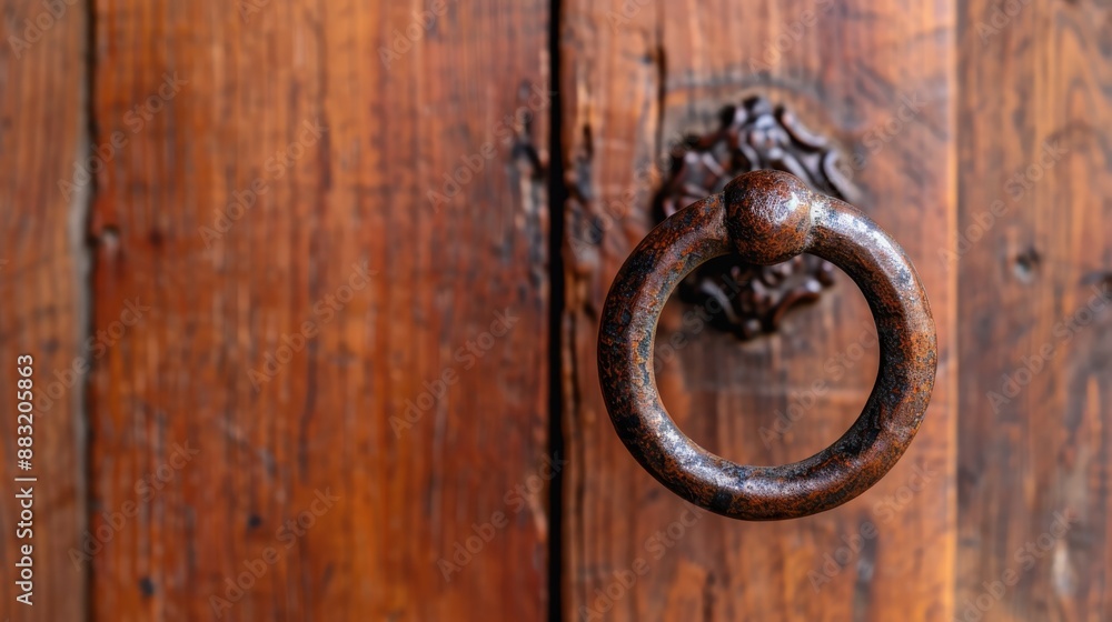 A beautifully detailed close-up of a rustic wooden door featuring an antique metal handle, emphasizing the craftsmanship and vintage charm, evoking a sense of history and tradition. A beautifully detailed close-up of a rustic wooden door featuring an antique metal handle, emphasizing the craftsmanship and vintage charm, evoking a sense of history and tradition.