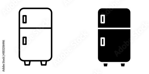Fridge Icon set .Symbol isolated white background. vector illustration. color editable.