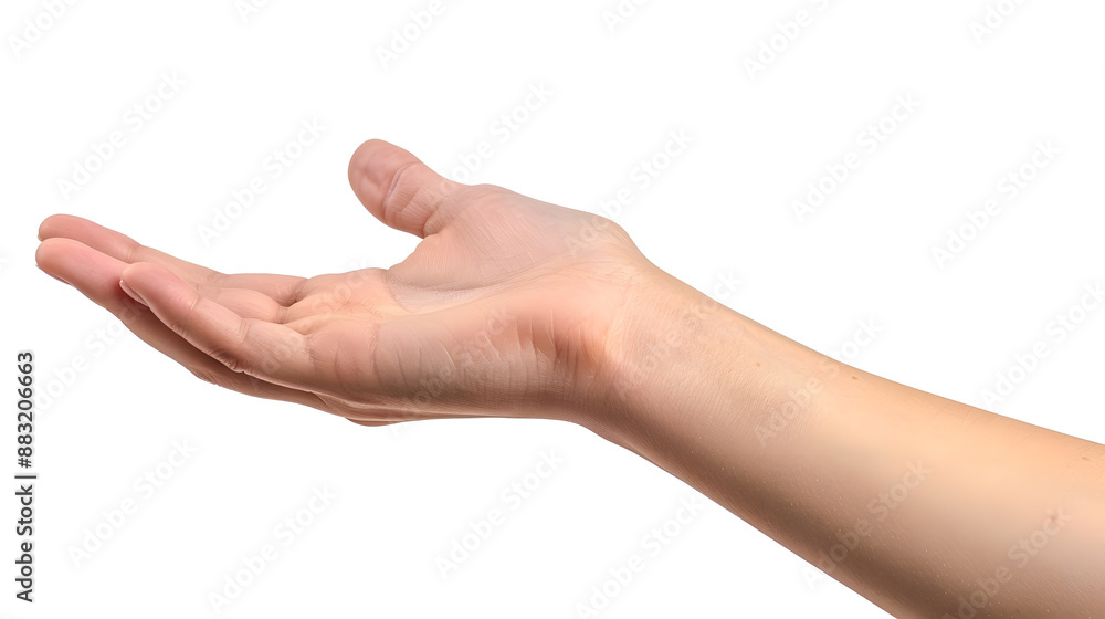 Hand palm stretching out, offering, showing gesture, isolated on white background, transparent png Hand palm stretching out, offering, showing gesture, isolated on white background, transparent png