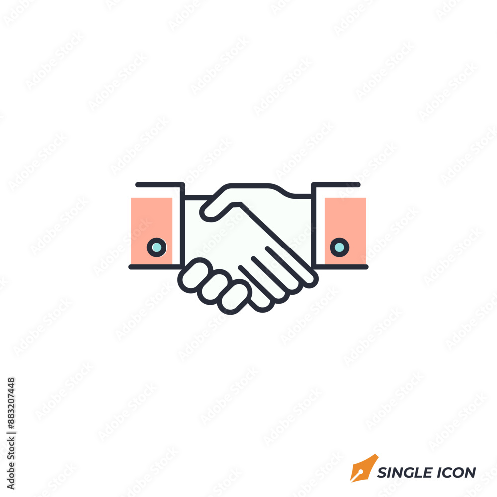 Handshake icon vector illustration. Handshake symbol isolated on white background. Handshake icon vector illustration. Handshake symbol isolated on white background.