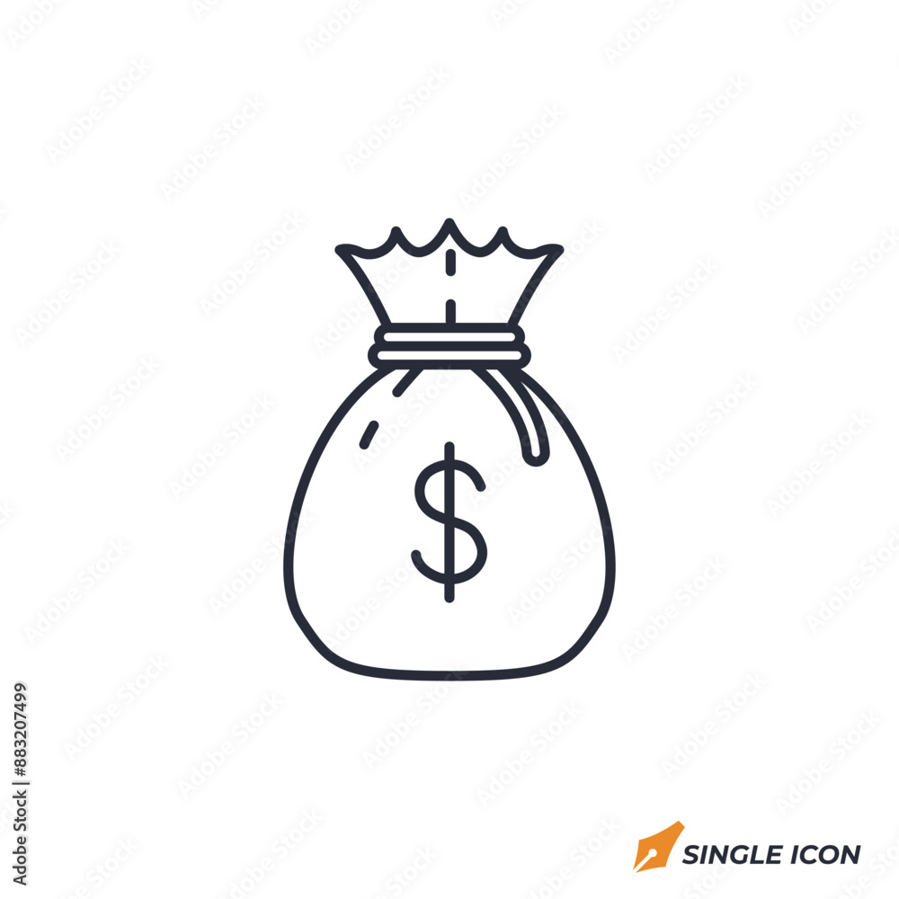 Money bag icon vector illustration. Money bag symbol isolated on white background. Money bag icon vector illustration. Money bag symbol isolated on white background.