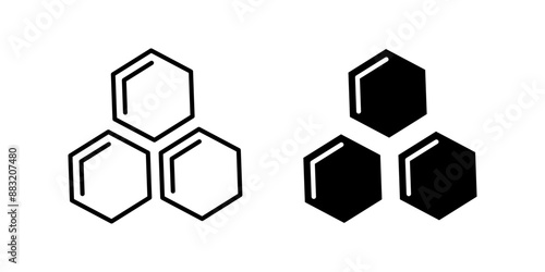 Honey comb Icon set .Symbol isolated white background. vector illustration. color editable.