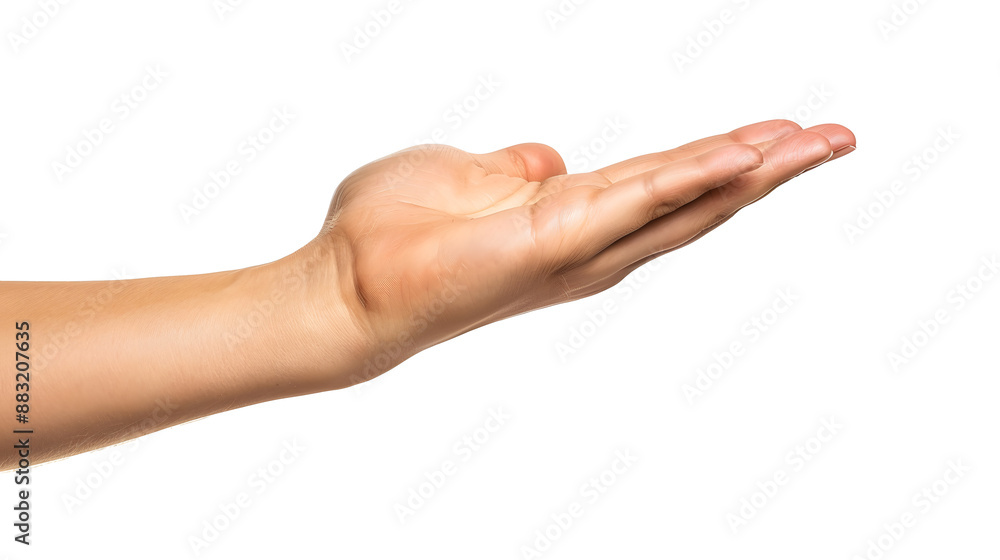 Hand palm stretching out, offering, showing gesture, isolated on white background, transparent png Hand palm stretching out, offering, showing gesture, isolated on white background, transparent png