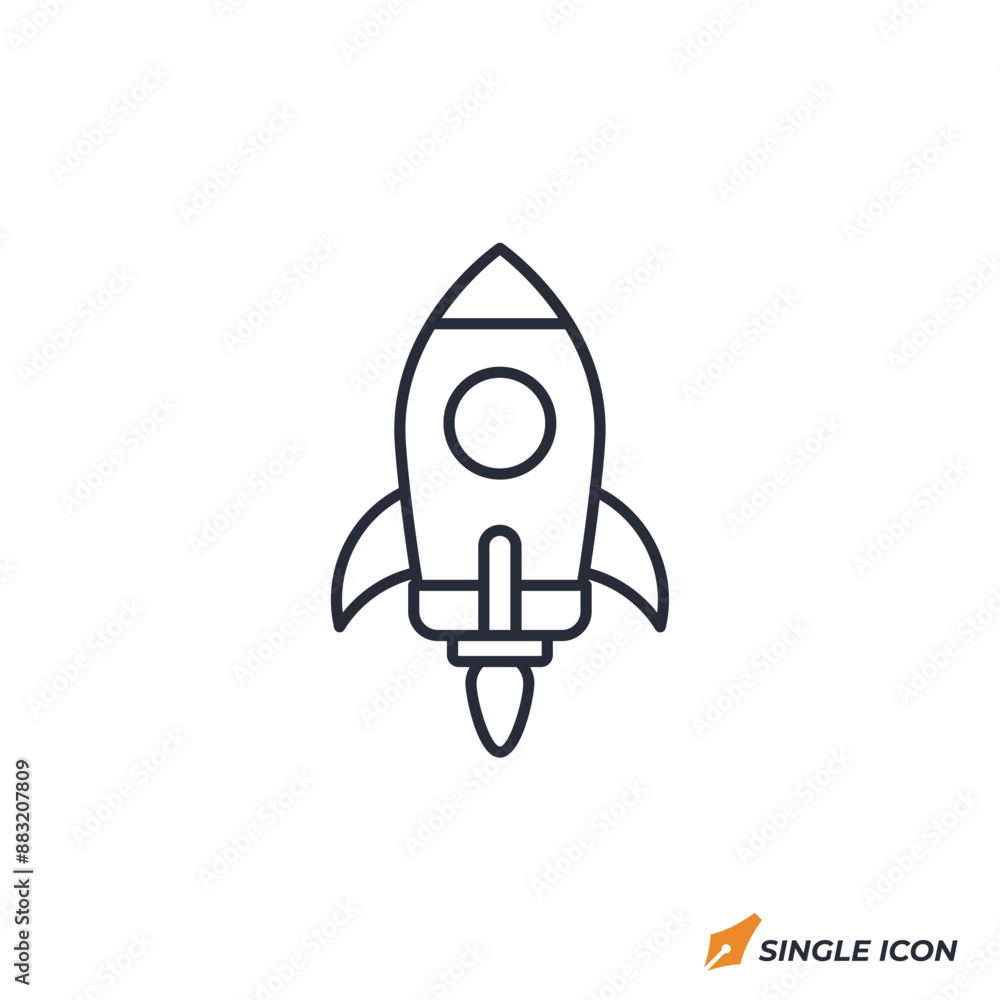 Rocket icon vector illustration. Rocket symbol isolated on white background. Rocket icon vector illustration. Rocket symbol isolated on white background.