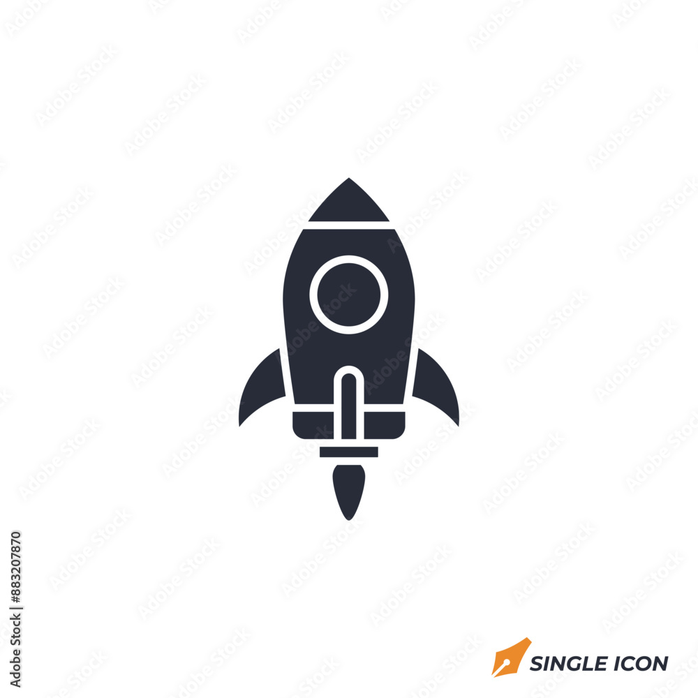 Rocket icon vector illustration. Rocket symbol isolated on white background. Rocket icon vector illustration. Rocket symbol isolated on white background.